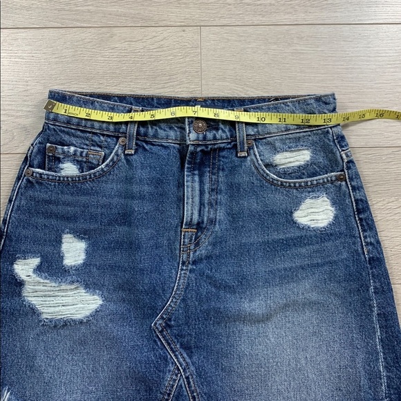 7 For All Mankind Raw Hem Jean Mini Skirt - Picture 9 of 9